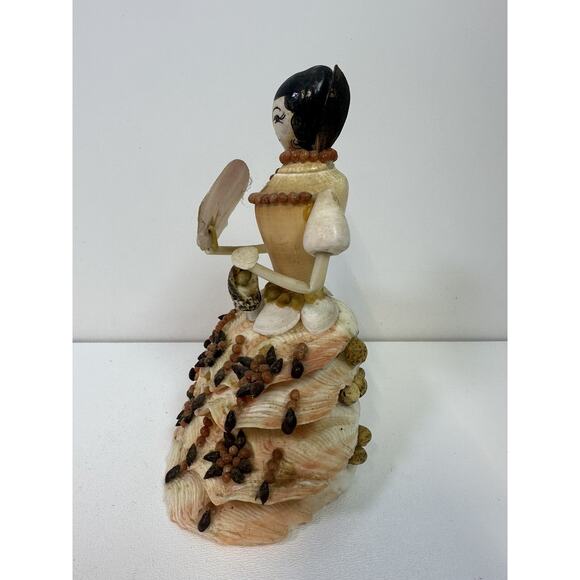 Vtg Sea Shell Doll, Folk Art Woman Figurine Made Completely with Sea Shells - Picture 2 of 9